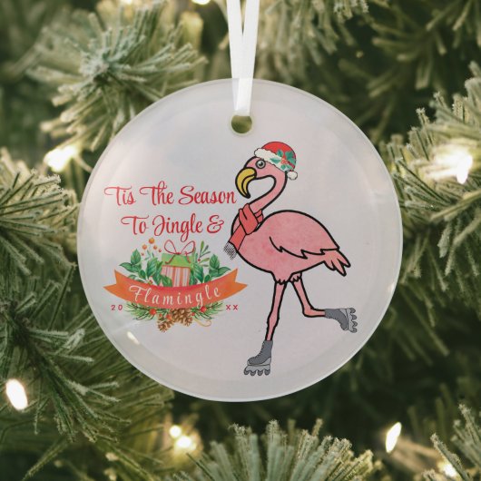 Flamingo Krans Ornament - Tropische Kerst (Insitu)