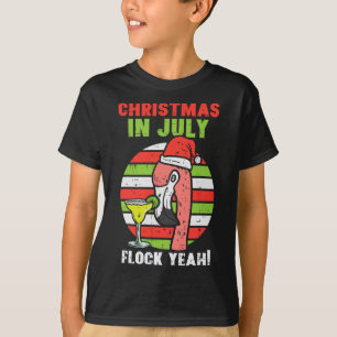 Flamingo Kudde Ja Kerstmis In Juli Retro Zomer T-shirt