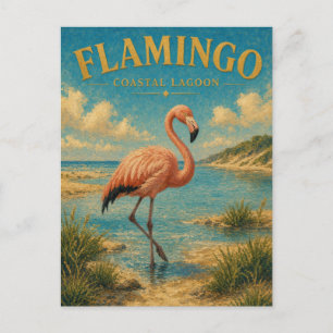Flamingo Kustlagune Watercolor GeoSaga Briefkaart