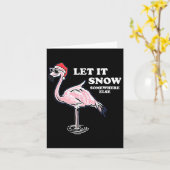 Flamingo laat het ergens anders gaan sneeuwen kaart (Gele Bloem)