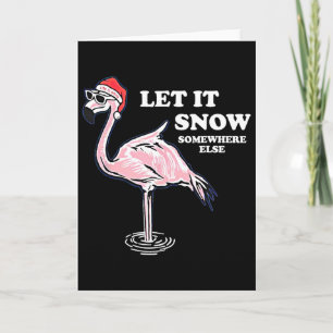 Flamingo Laat Het Sneeuwen Ergens Anders Kerstmis Kaart