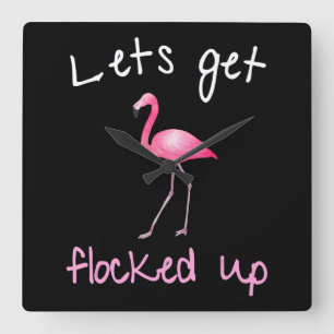 Flamingo - Laat me oplichten Vierkante Klok