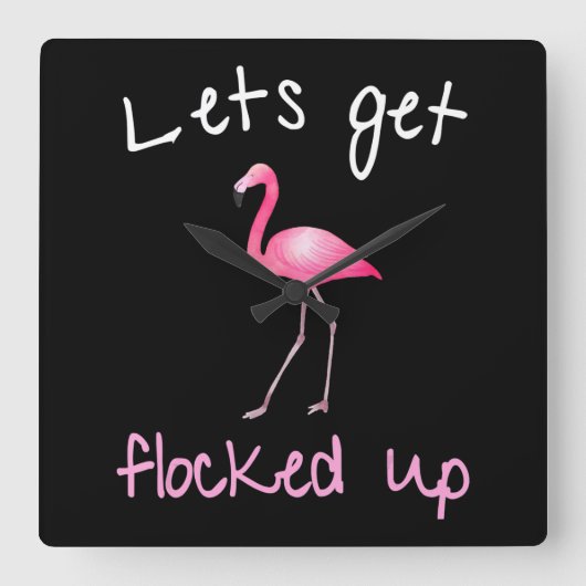 Flamingo - Laat me oplichten Vierkante Klok (Voorkant)
