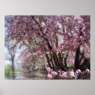 Flamingo Lagoon Art Poster/Print Poster