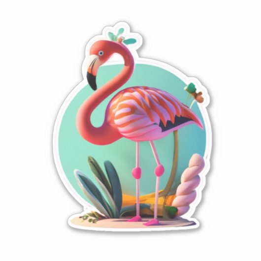 Flamingo Laptop en Telefoon Stickers (Voorkant)