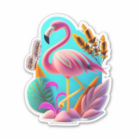 Flamingo Laptop en Telefoon Stickers (Voorkant)