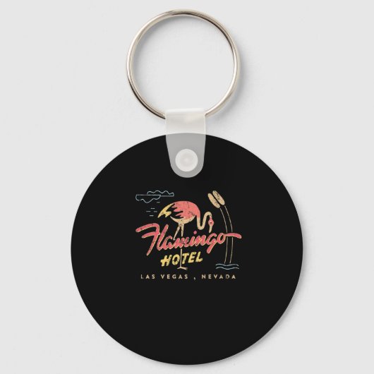 Flamingo Las Vegas Hotel Casino Retro  Prem Sleutelhanger (Voorkant)