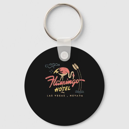Flamingo Las Vegas Hotel Casino Retro  Sleutelhanger (Voorkant)
