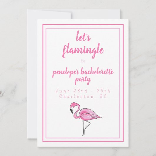 Flamingo Laten we Flamingle Bachelorette Routebesc Kaart (Voorkant)