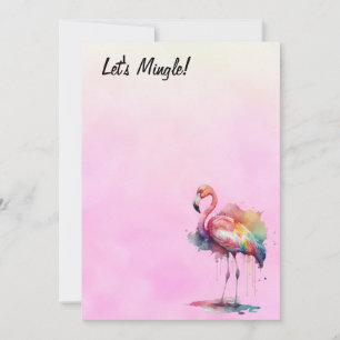 Flamingo Let's Mingle Blank Kaart