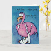 Flamingo-letsel wordt snel goed papieren Wenskaart Kaart (Gele Bloem)