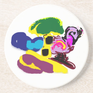 Flamingo leuk zomer stijl zandsteen onderzetter