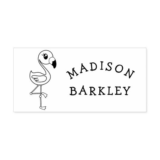 Flamingo Leuke Tropische Kinder naam Rubberstempel (Afrduk)