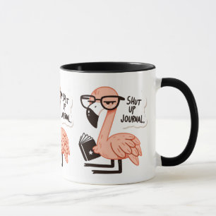 Flamingo lezen van een dagboek - "Zwijg, dagboek" Mok