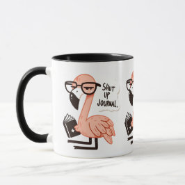 Flamingo lezen van een dagboek - "Zwijg, dagboek" Mok