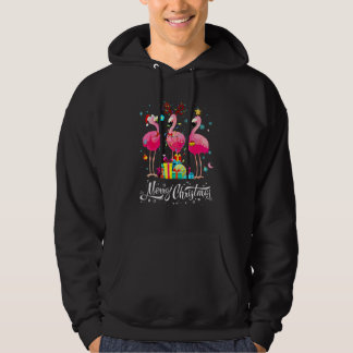 Flamingo Licht Santa Hoed Trui Xmas Boom Christus Hoodie