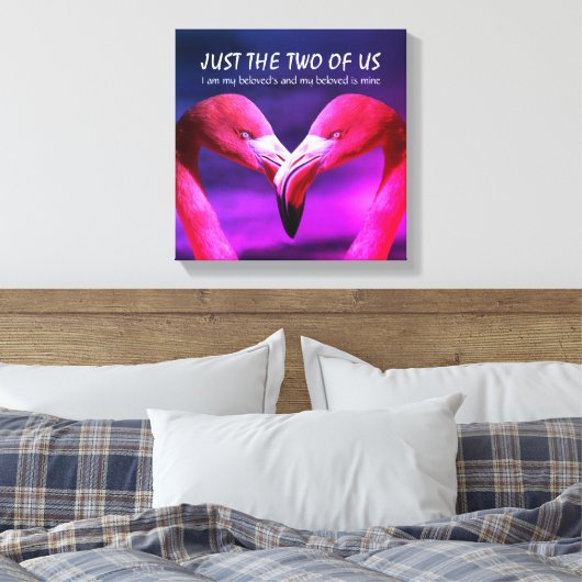 Flamingo | Liefde | ALLEEN DE TWEE VAN ONS | CHRIS Canvas Afdruk (Insitu (Slaapkamer))