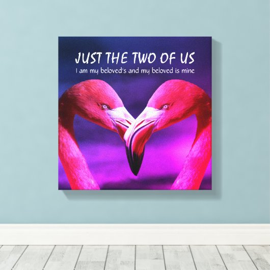 Flamingo | Liefde | ALLEEN DE TWEE VAN ONS | CHRIS Canvas Afdruk (Insitu (Houten vloer))
