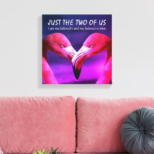 Flamingo | Liefde | ALLEEN DE TWEE VAN ONS | CHRIS Canvas Afdruk (Insitu (Woonkamer))
