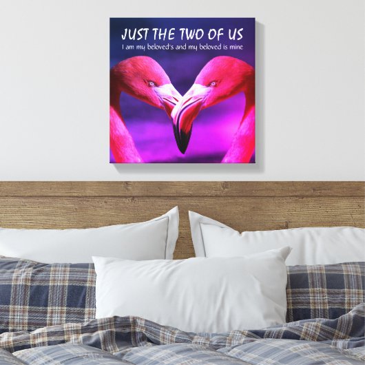 Flamingo | Liefde | ALLEEN DE TWEE VAN ONS | CHRIS Canvas Afdruk (Insitu (Slaapkamer))