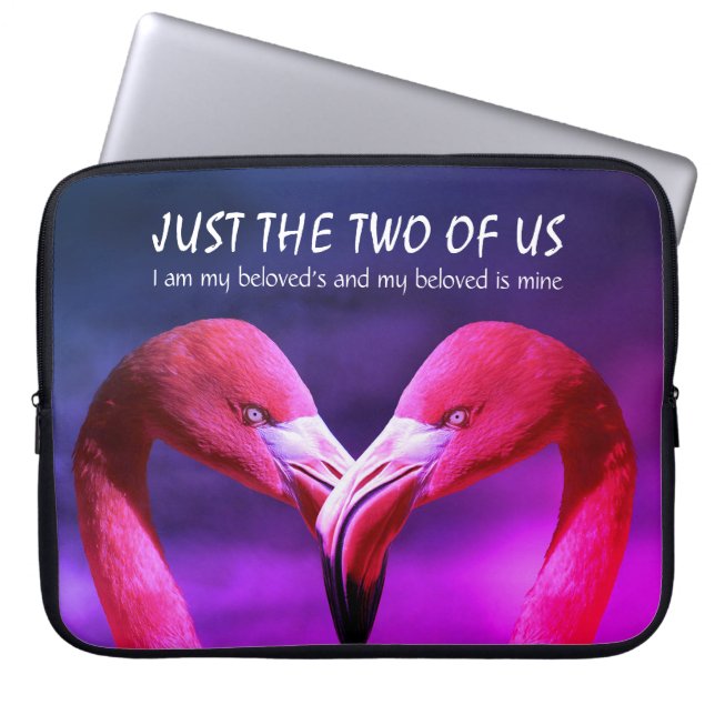 Flamingo | Liefde | ALLEEN DE TWEE VAN ONS | Roze Laptop Sleeve (Voorkant)