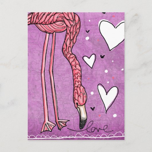 flamingo liefde briefkaart (Voorkant)