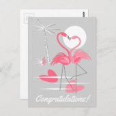 Flamingo Liefde Felicitaties! ansichtkaart landsch Briefkaart (Voorkant / Achterkant)
