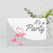 Flamingo Liefde Grote Maan Feest Kaart (Staand voorkant)