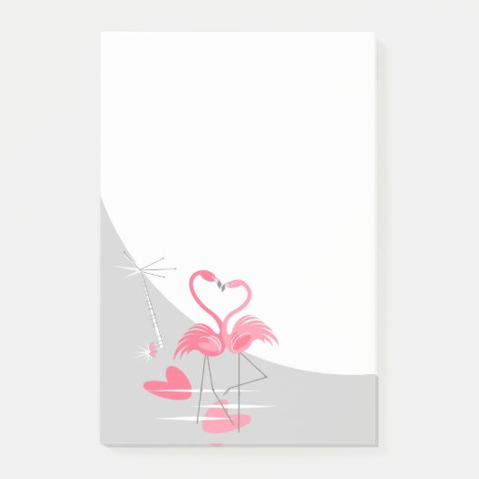 Flamingo Liefde Grote Maan post-it notities vertic Post-it® Notes (Voorkant)
