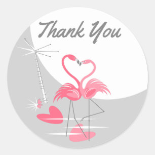 Flamingo Liefde Grote Maan sticker Dank je wel ron