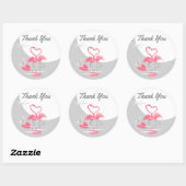 Flamingo Liefde Grote Maan sticker Dank je wel ron (Vel)