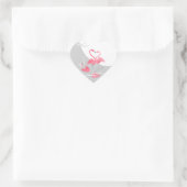 Flamingo Liefde Grote Maan sticker hart (Tas)