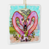 Flamingo Liefde Keramisch Ornament (Rechts)