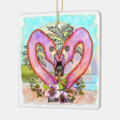 Flamingo Liefde Keramisch Ornament (Links)