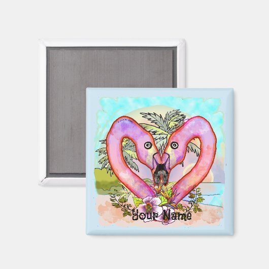Flamingo Liefde  Magneet (Voorkant / Achterkant)