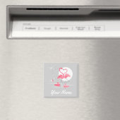 Flamingo Liefde Naam magneet vierkant (Insitu (Vaatwasser))