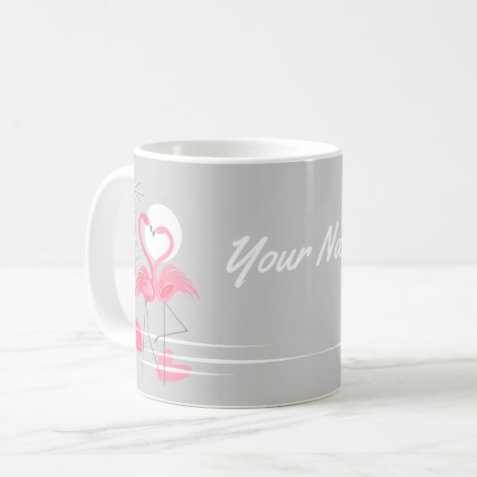 Flamingo Liefde Naam mok (Voorkant links)