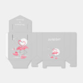 Flamingo Liefde Namen en Datum gunst box tent Bedankdoosjes (Uitgevouwen)