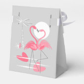 Flamingo Liefde Namen en Datum gunst box tent Bedankdoosjes (Achterkant)