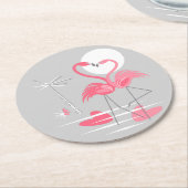 Flamingo Liefde onderzetter rond (Gebogen)