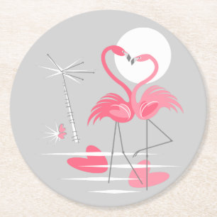 Flamingo Liefde onderzetter rond