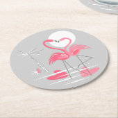 Flamingo Liefde onderzetter rond (Gebogen)
