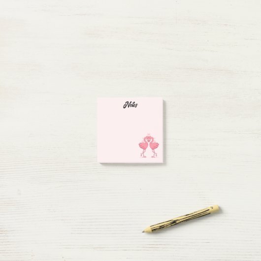 Flamingo Liefde Post-it® Notes (Op bureau)