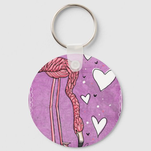 flamingo liefde sleutelhanger (Voorkant)