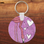 flamingo liefde sleutelhanger (Voorkant)