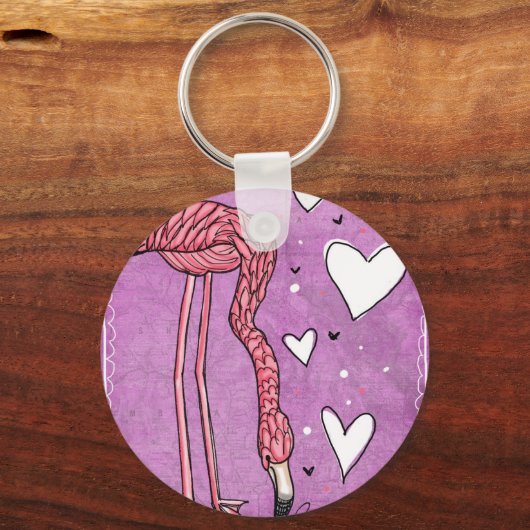 flamingo liefde sleutelhanger (Voorkant)