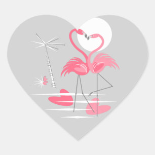 Flamingo Liefde sticker hart