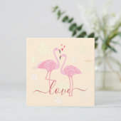 Flamingo Liefde Valentijns Plat Kaart (Staand voorkant)