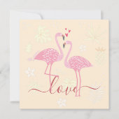 Flamingo Liefde Valentijns Plat Kaart (Voorkant)