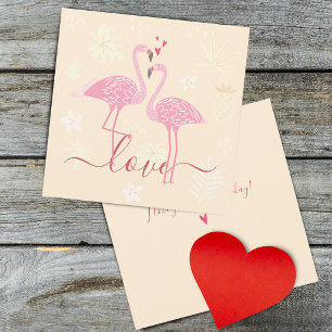Flamingo Liefde Valentijns Plat Kaart